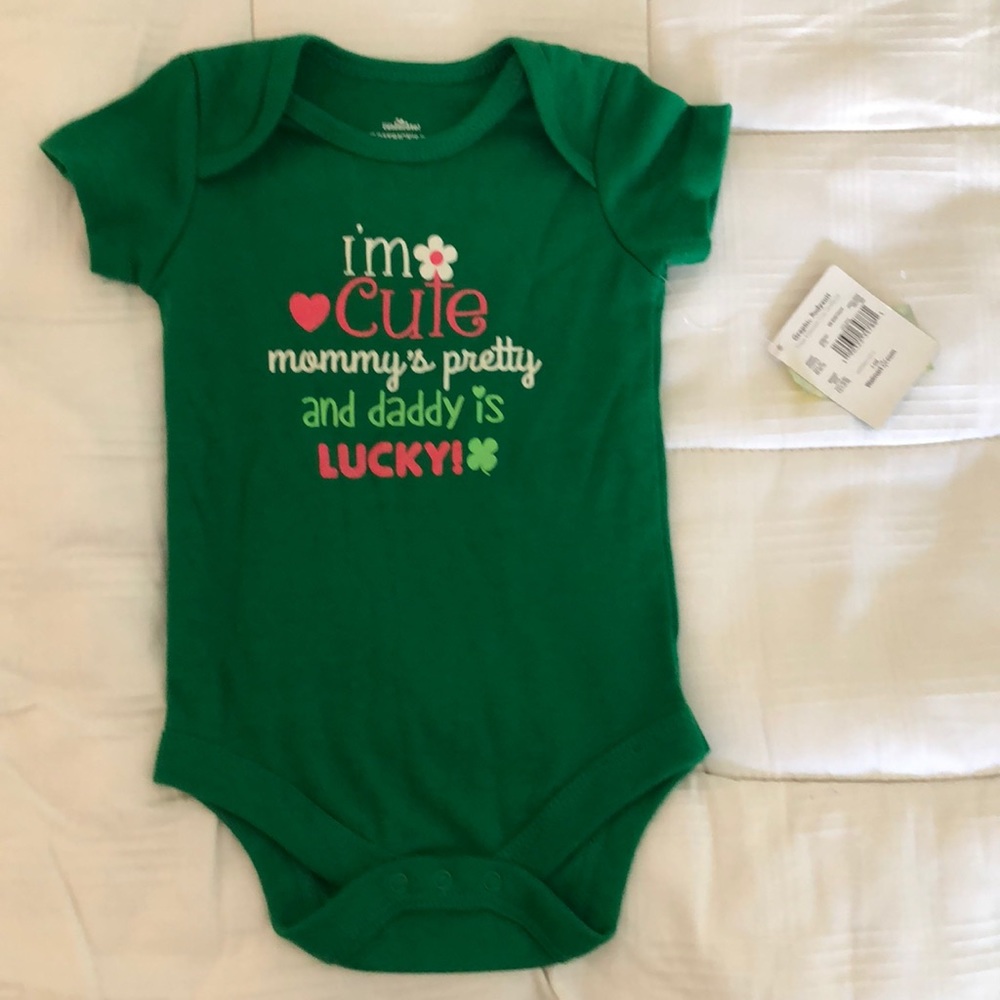 St Patrick’s day girls onesie NWT